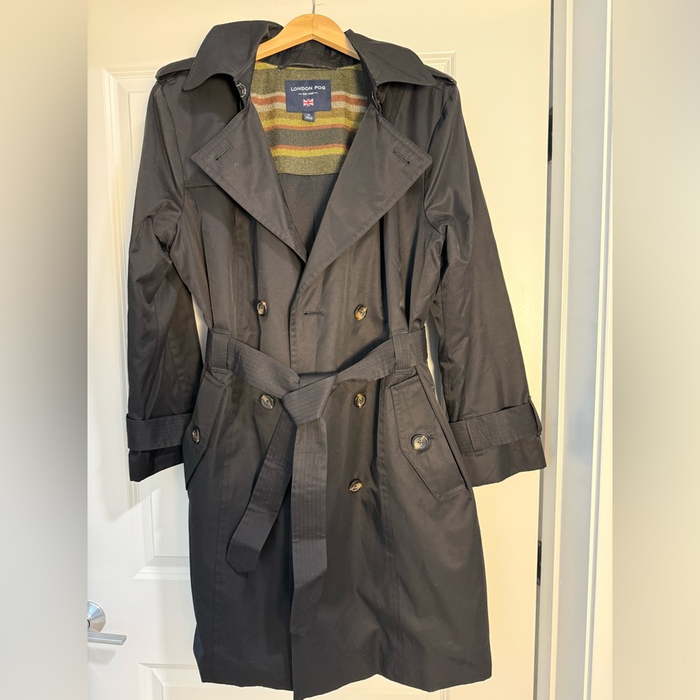London Fog Cotton Blend Trench Coat|Size XL|Detachable Hoodie|38.5” Length